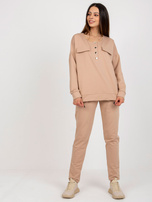 Hurt Camelowy komplet casualowy ze spodniami