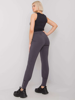 Grafitowe spodnie dresowe z zamkami Cindy RUE PARIS