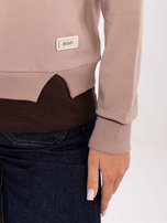 Dunkelbeige Damen Sweatshirt mit lockerer Passform.