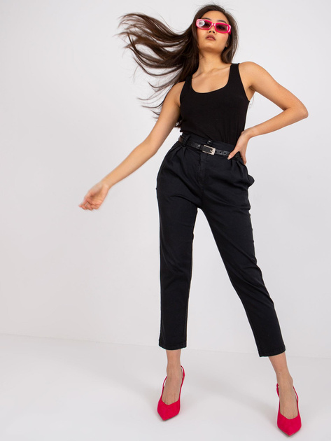 Czarne spodnie z materiału Regine