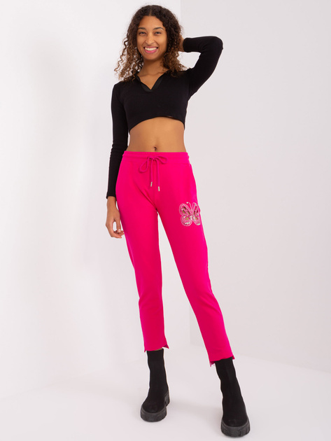 Hurt Fuksjowe damskie spodnie dresowe z dżetami