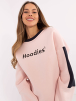 Hurt Jasnoróżowa bluza bez kaptura z ociepleniem