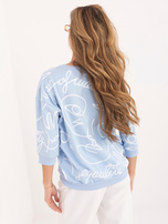 Jasnoniebieska bluzka oversize z rękawem 3/4  RUE PARIS 