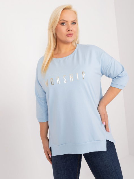 Hurt Jasnoniebieska bluzka plus size z rozcięciami