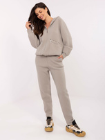 Szary damski komplet alpaka ze spodniami