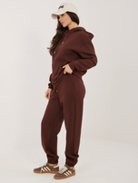 Czekoladowy dwuczęściowy komplet z bluzą z kapturem