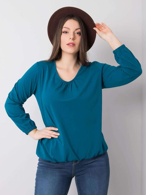 Morska bluzka plus size z długim rękawem Hailey