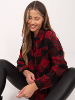 Hurt Czarno-czerwona wierzchnia koszula w kratę z napisami 