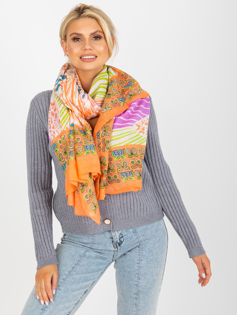 Hurtownia Pomarańczowa duża chusta z bawełny