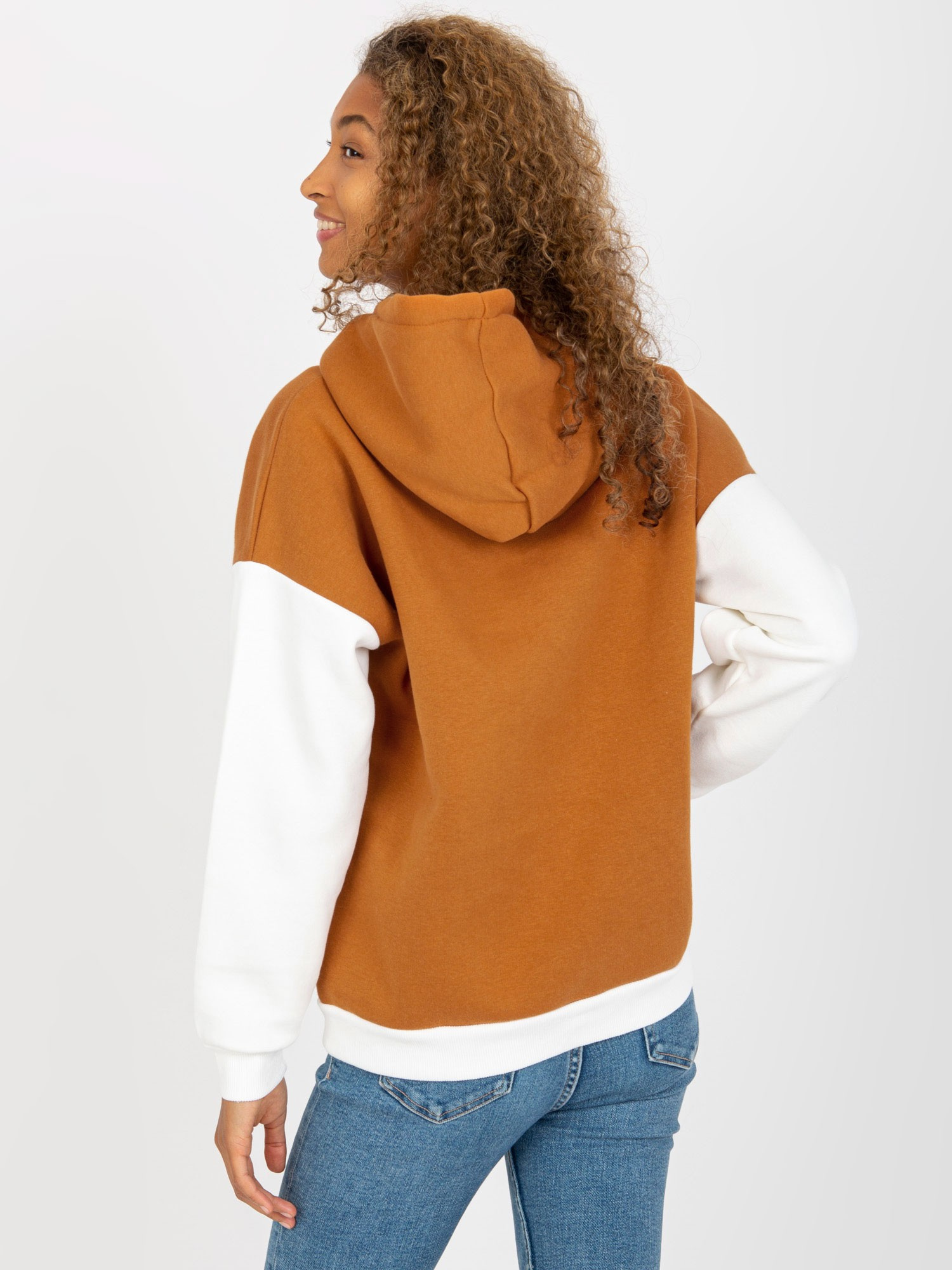 Hurt hellbraun-ecru Sweatshirt Basic Känguru RUE PARIS.