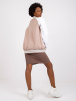 Ciemnobeżowo-biała bluza bomberka Porto RUE PARIS