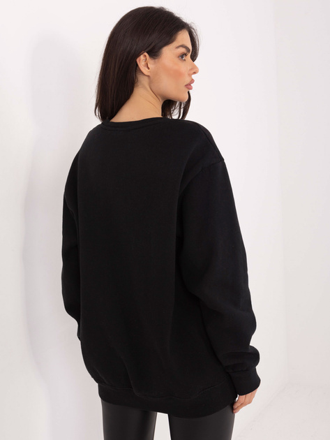 Czarna damska bluza oversize z nadrukiem