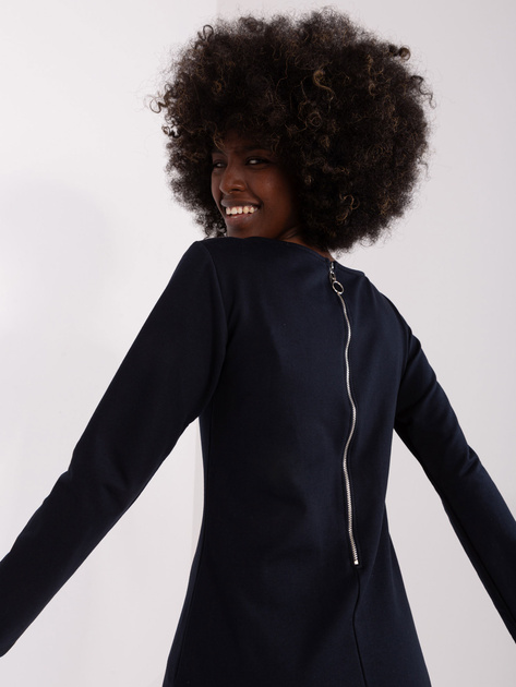 Hurt Ciemnogranatowa prosta sukienka dresowa z bawełny