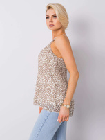 Beżowy top plisowany Monreale SUBLEVEL