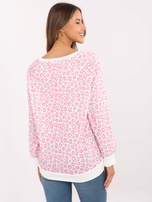 Hurt Brudnoróżowo-biała bluzka z dodatkiem wiskozy