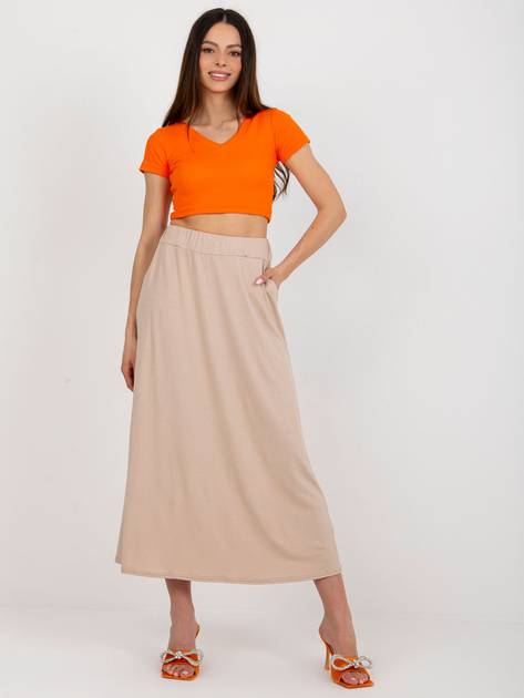 Hurt Beżowa rozkloszowana spódnica basic RUE PARIS