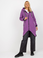 Hurtownia Fioletowa długa bluza damska z troczkami