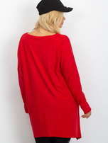Czerwona tunika plus size Moa
