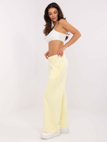 Jasnożółte dresowe spodnie basic z wiązaniem