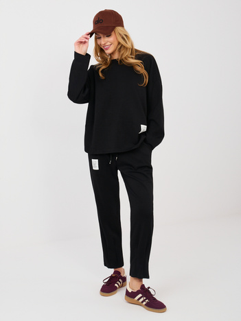 Czarny damski komplet z miękkiego materiału RUE PARIS