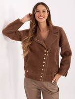 Jasnobrązowa kurtka alpaka z dodatkiem wełny