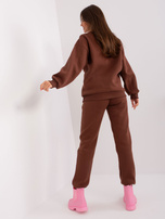 Hurt Ciemnobrązowy komplet dresowy o kroju oversize