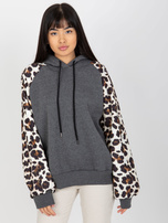 Hurt Ciemnoszara dresowa bluza z nadrukiem na rękawach Michaela  