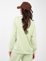 Pistacjowy dresowy komplet z miękkiego materiału 