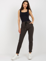 Hurt Khaki bawełniane spodnie dresowe z gumką w pasie