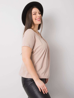 Beżowa bluzka plus size z bawełny Celeste