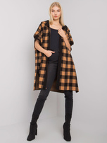 Czarno-camelowy kardigan z kapturem Lovington