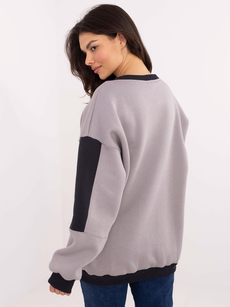 Hurt Jasnoszara bluza bez kaptura o kroju oversize