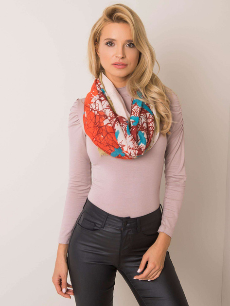 Ciemnobeżowo-brązowa chusta we wzory