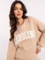 Hurt Beżowa dresowa bluza z okrągłym dekoltem