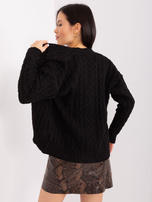 Hurtownia Czarny dwuczęściowy komplet w warkocze