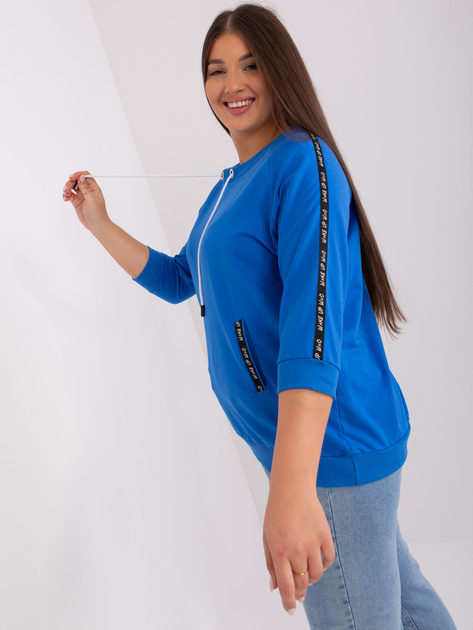 Hurt Ciemnoniebieska bluza plus size damska z kieszeniami