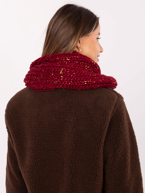 Bordowy zimowy komin damski