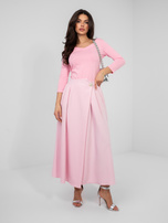 Pastelowa różowa bawełniana bluzka basic RUE PARIS 