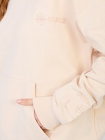 Jasnobeżowa bluza kangurka z haftem NATURAL SIDE