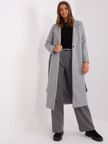 Hurt Szary melanżowy płaszcz damski z guzikami OCH BELLA