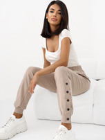 Dark beige sweatpants with buttons Cindy RUE PARIS 