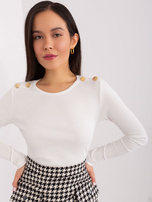 Hurt Ecru Bluse mit dekorativen Knöpfen BASIC FEEL GOOD.