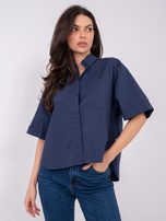 Granatowa koszula oversize z bawełny SUBLEVEL 