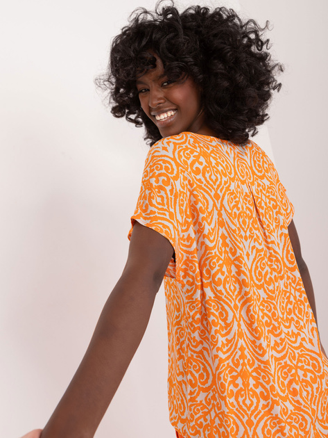 Hurt Pomarańczowa letnia bluzka we wzory SUBLEVEL