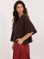 Hurtownia Czekoladowy krótki sweter oversize