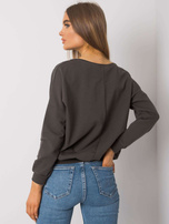 Dark khaki hoodie for women without hood Alodia