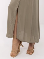 Khaki trapezowa spódnica z kieszeniami FRESH MADE 