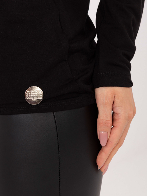 Czarna casualowa bluzka z gumką na dole