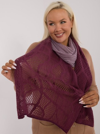 Hurt light purple-plum women's ombre scarf made of cotton knit.