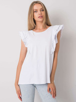 Weiße Bluse mit Rüschen Claude OCH BELLA.
